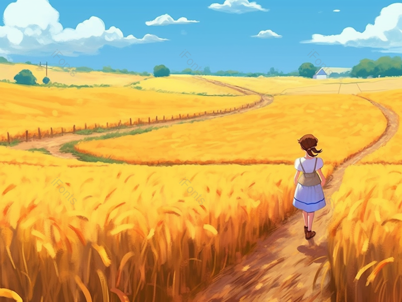 :秋天女生节气人物插画背景,插画/手绘图,插画/手绘图库,插画/手绘图下载,插画/手绘
